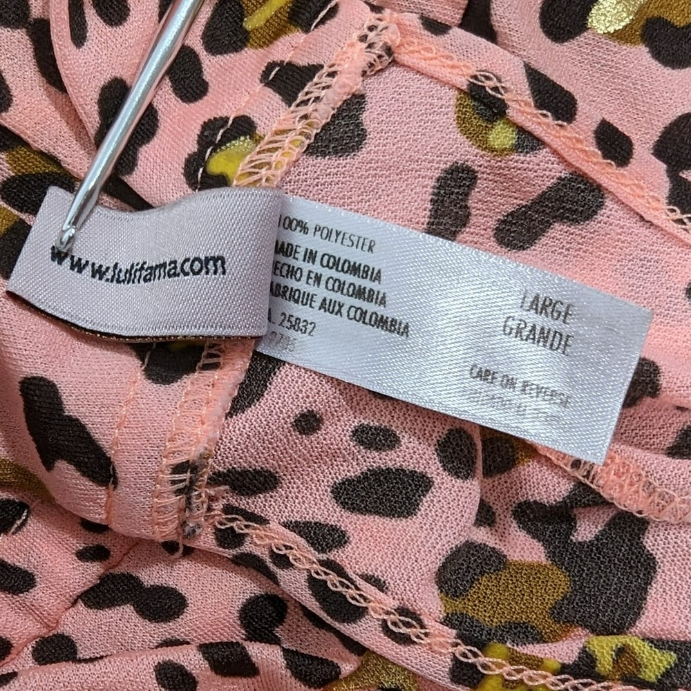 Luli Fama Pink Leopard Swim Coverup Romper Shorts Onesie - Picture 6 of 6